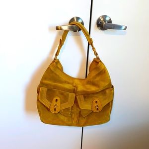 Cole Haan suede yellow bag
